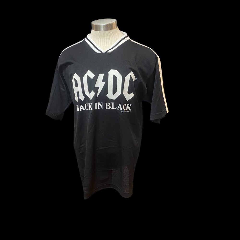 vintage AC/DC BACK IN BLACK official band jersey L RARE MADE IN USA 2003